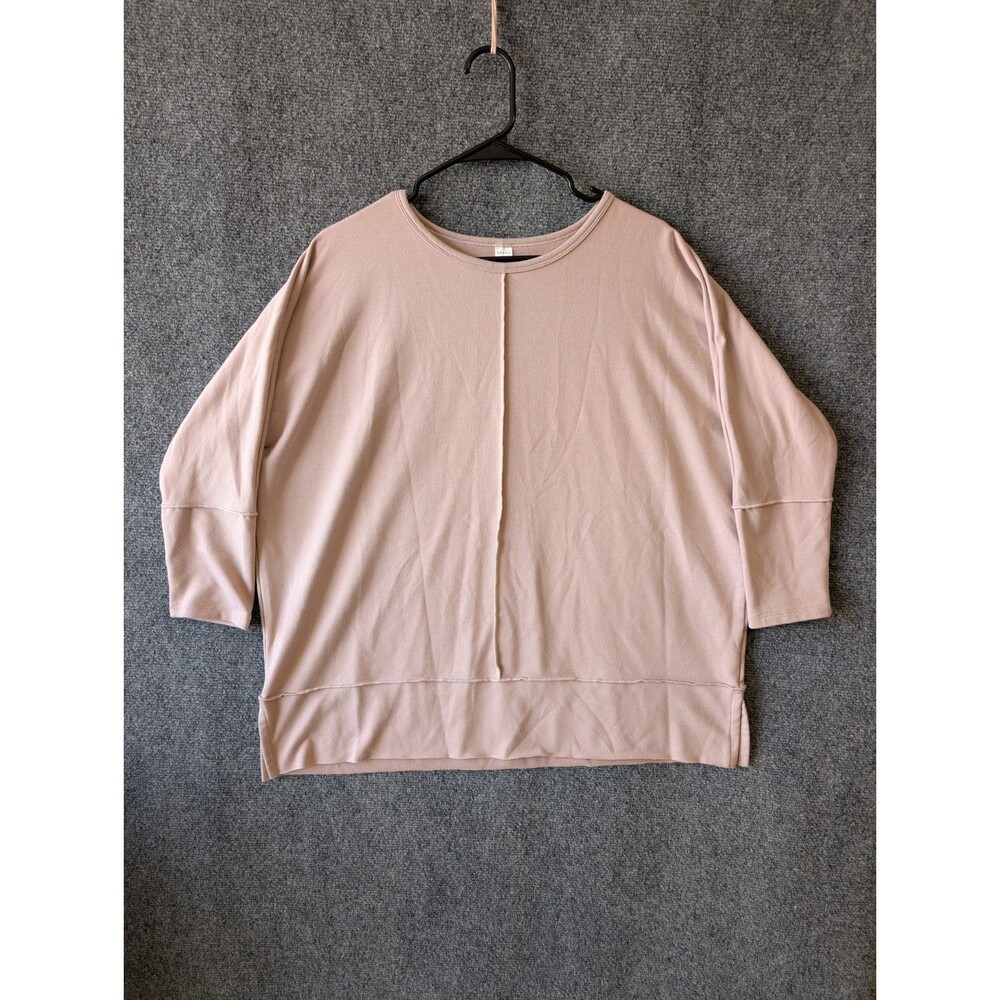 SPANX Perfect Length Dolman Medium Beige Oat 3/4 Sleeve Tunic Pullover Top